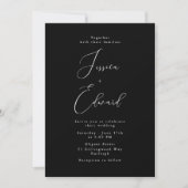 Elegante Black Script Einladung (Vorderseite)