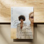 Elegante Black Script Foto Save the Date Karte