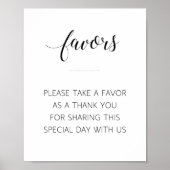 Elegante Black Script-Gastgeschenke Hochzeiten Sig Poster (Vorne)