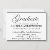 Elegante Black Script Graduation Party Einladung (Vorderseite)