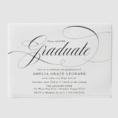 Elegante Black Script Graduation Party Pergament Einladungen (Vorderseite)