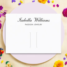 Elegante Black Script Hair Clip Display Card