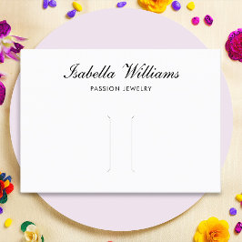 Elegante Black Script Hair Clip Display Card Visitenkarte