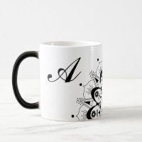 Elegante Black Script Letter Mandala Magic-Tasse
