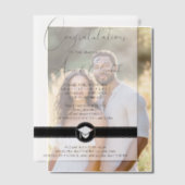 Elegante Black Script Stilvolle Graduierungspartei Pergament Einladungen (Versatz (Ehepaar))