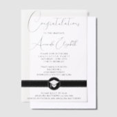 Elegante Black Script Stilvolle Graduierungspartei Pergament Einladungen (Versetzt)