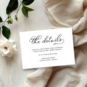 Elegante Black Script-Wedding Details Card RSVP Karte