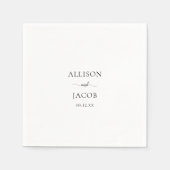 Elegante Black Script Wedding Serviette (Vorderseite)