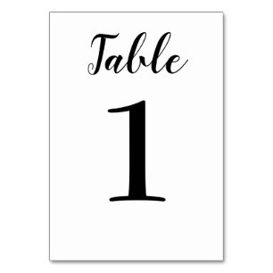 Elegante Black Script Wedding Tischnummer