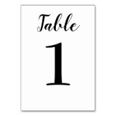 Elegante Black Script Wedding Tischnummer (Rückseite)