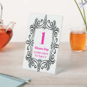 Elegante Black Scroll Bunco Table One Card Sockelschild (In SItu)