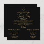 Elegante Black Shiny Liebe Heart Wedding Black Programm (Vorne/Hinten)