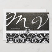 Elegante Black / Siilver Damask Class 2013 Einladung (Vorderseite)