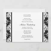 Elegante Black / Siilver Damask Class 2013 Einladung (Rückseite)
