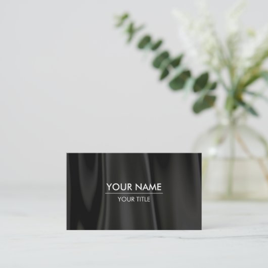 Elegante Black Silk Business Card Visitenkarte (Stehend Vorderseite)