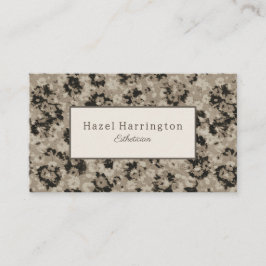 Elegante Black Silver Business Card Abstrakt flora Visitenkarte