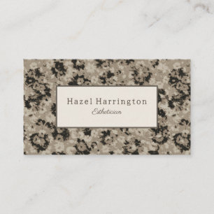 Elegante Black Silver Business Card Abstrakt flora Visitenkarte