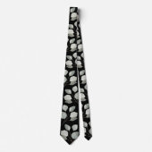 Elegante Black Silver Dollar Eukalyptus Wedding Krawatte (Vorderseite)