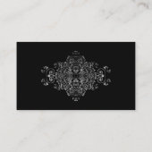 Elegante Black Silver Gray Swirl Wedding Platzkarte (Rückseite)