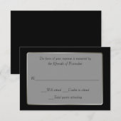 Elegante Black & Silver Wedding Response Karte (Vorne/Hinten)