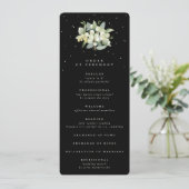 Elegante Black Snowberry+Eucalyptus Bouquet Weddin Programm (Stehend Vorderseite)