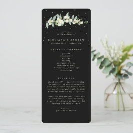 Elegante Black Snowberry+Eucalyptus Stem Wedding Programm