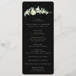 Elegante Black Snowberry+Eucalyptus Stem Wedding Programm