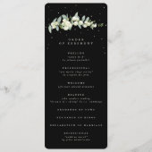Elegante Black Snowberry+Eucalyptus Stem Wedding Programm (Vorderseite)