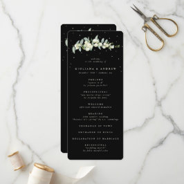 Elegante Black Snowberry+Eucalyptus Stem Wedding Programm