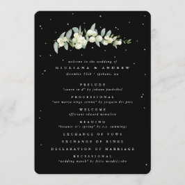 Elegante Black Snowberry+Eucalyptus Stem Wedding Programm