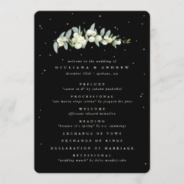 Elegante Black Snowberry+Eucalyptus Stem Wedding Programm