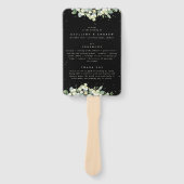 Elegante Black Snowberry+Eucalyptus Winter Wedding Fächer (Vorderseite)