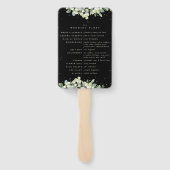 Elegante Black Snowberry+Eucalyptus Winter Wedding Fächer (Rückseite)