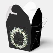 Elegante Black Snowberry+Eucalyptus Winter Wedding Geschenkschachtel (Geöffnet)