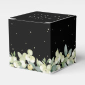 Elegante Black Snowberry+Eucalyptus Winter Wedding Geschenkschachtel (Vorderseite)