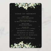Elegante Black Snowberry+Eucalyptus Winter Wedding Programm (Vorderseite)