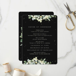 Elegante Black Snowberry+Eucalyptus Winter Wedding Programm
