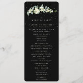 Elegante Black Snowberry+Eucalyptus Winter Wedding Programm (Rückseite)