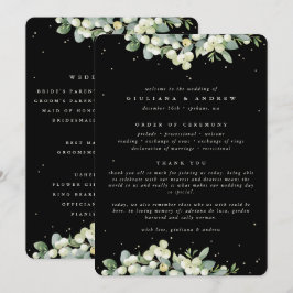 Elegante Black Snowberry+Eucalyptus Winter Wedding Programm
