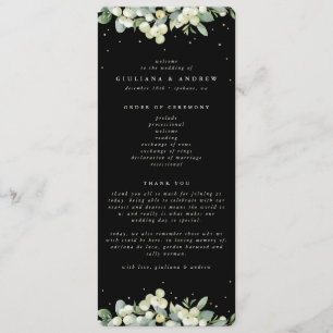 Elegante Black Snowberry+Eucalyptus Winter Wedding Programm