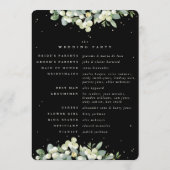 Elegante Black Snowberry+Eucalyptus Winter Wedding Programm (Rückseite)