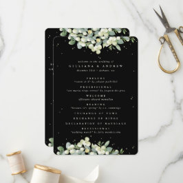 Elegante Black Snowberry+Eucalyptus Winter Wedding Programm