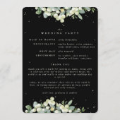 Elegante Black Snowberry+Eucalyptus Winter Wedding Programm (Rückseite)