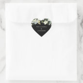 Elegante Black Snowberry+Eucalyptus Wreath Wedding Herz-Aufkleber (Tasche)