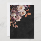 Elegante Black Soft Fall Floral Script Dusche Einladung (Rückseite)