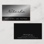 Elegante Black Steel Script Schriftart Business Ca Visitenkarte (Vorne/Hinten)