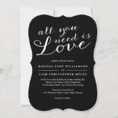 Elegante Black Stripes Einladung Hochzeit (Vorderseite)