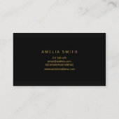Elegante Black Stripes Pinselstriche für Script-Na Visitenkarte (Rückseite)