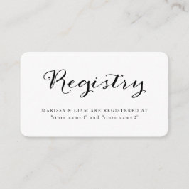 Elegante Black Stripes Wedding Registry Cards Begleitkarte