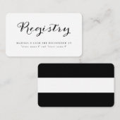 Elegante Black Stripes Wedding Registry Cards Begleitkarte (Vorne/Hinten)